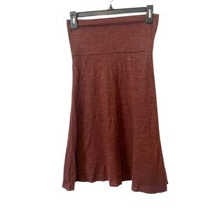 Prana Burgundy Fold Over Waistband Midi Skirt Size Small‎